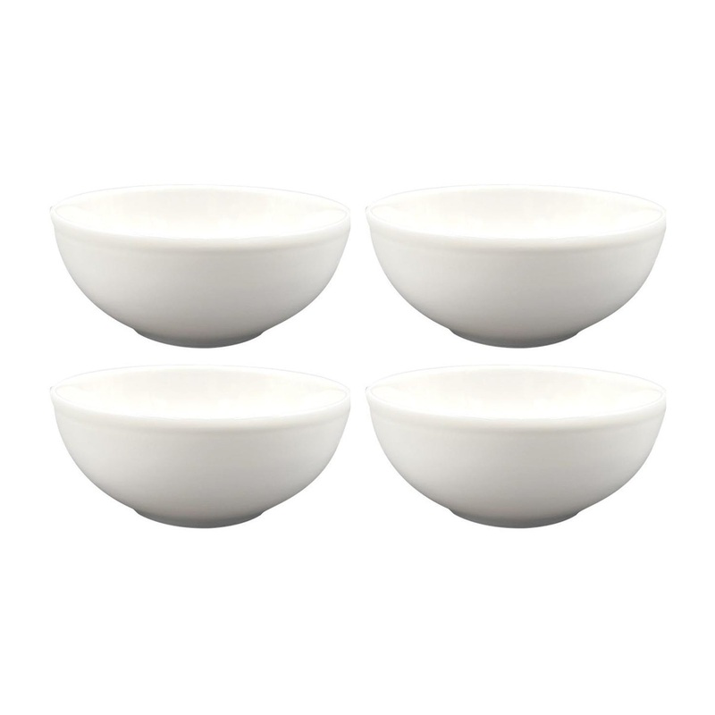 Moove dia.5.5″ h:2.5″ 15 oz. Round Warm White Porcelain Bowl (Set of 4)