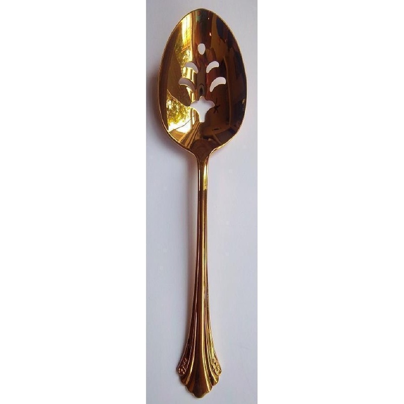 Oneida Golden Enchantment Pierced Serving Spoon