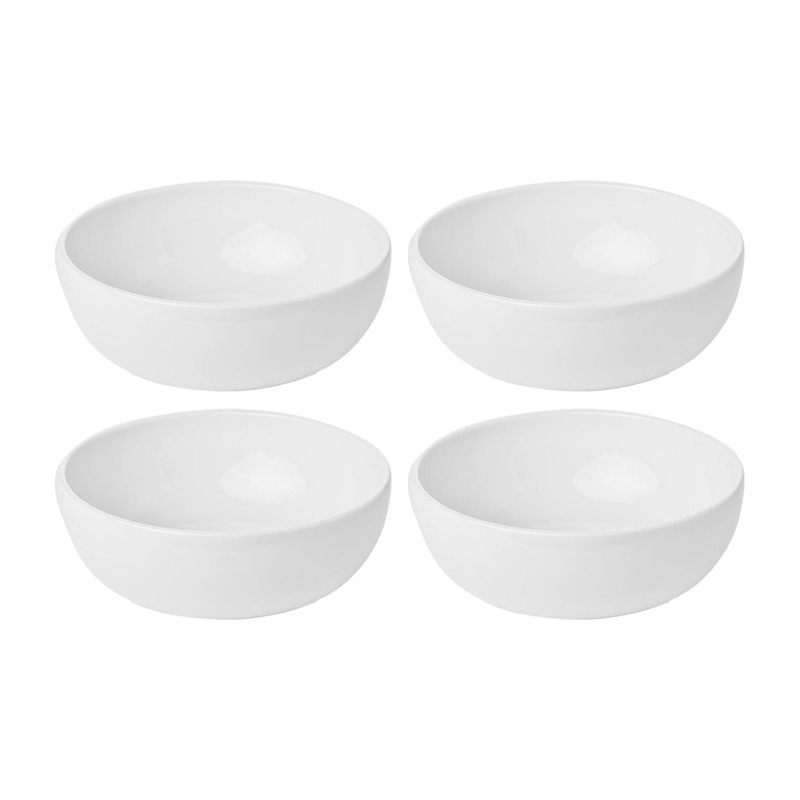 Porcelain Santa Monica dia.5.5″ h:2″ 15 oz. Round White Porcelain Bowl (Set of 4)