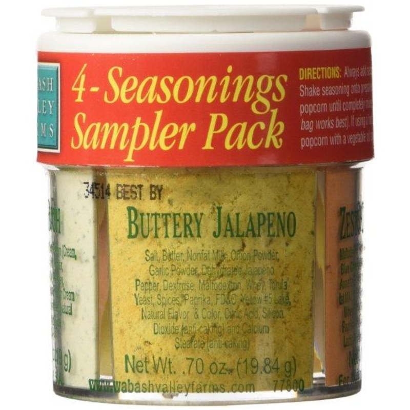 Wabash Valley Farms 4 Seasonings Popcorn Sampler Pack, 0.7 oz
