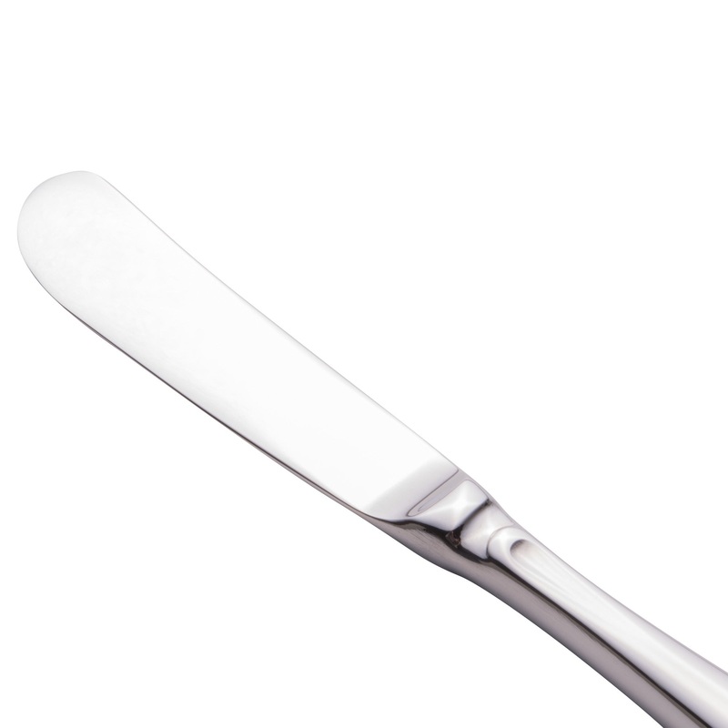 World Tableware 941 254 Mendoza 6 3/4″ 18/0 Stainless Steel Heavy Weight Bread and Butter Knife – 12/Pack