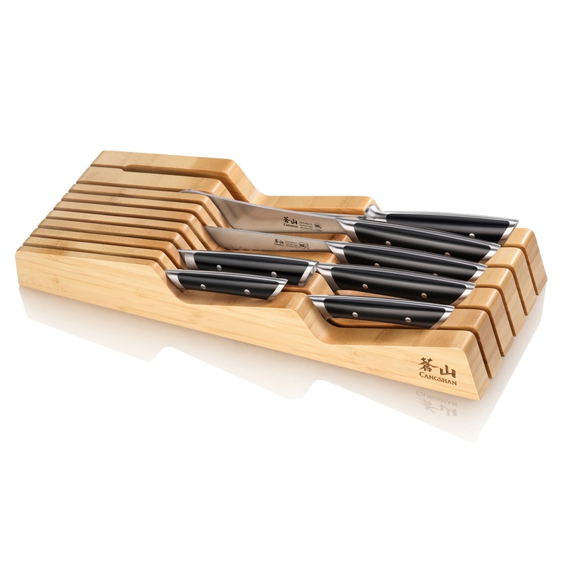 Cangshan Helena 8-pc BBQ Set In-Drawer Block, Black