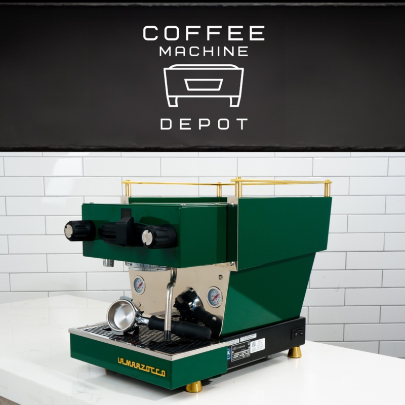 Custom La Marzocco Linea Mini R Home Espresso Machine- Hunter Green & Brass