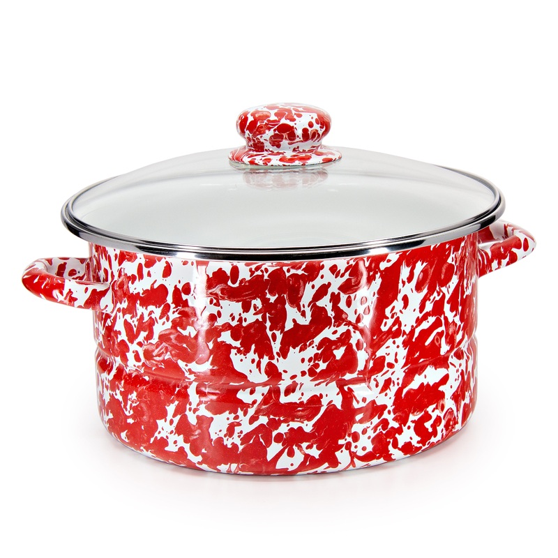 Red Swirl 6 Qt Stock Pot