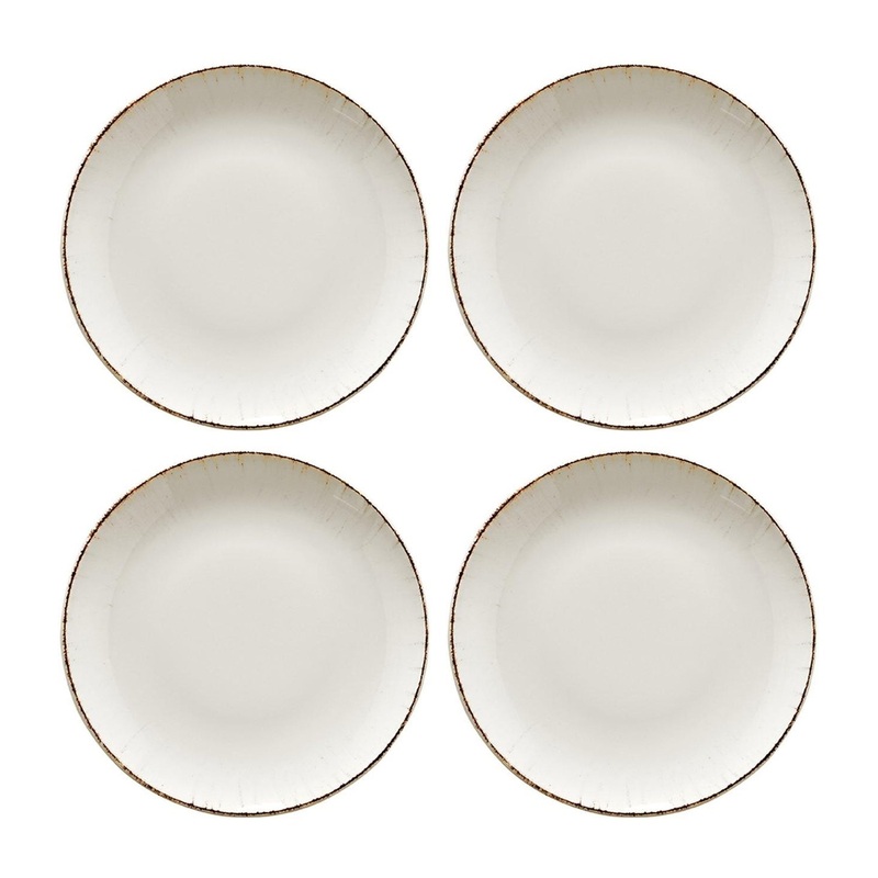 Retro dia.10″ Round Decorated Porcelain Plate (Set of 4)