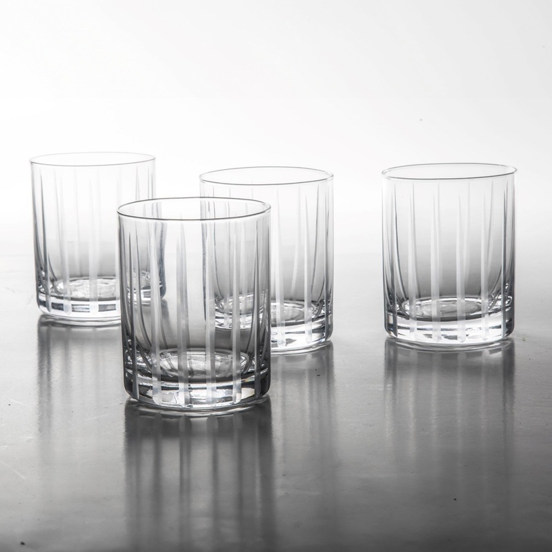 Babish 4 Piece 14 OZ DOF Old Fashioned Drinking and Whiskey Glass – Etched Handmade Clear Glass