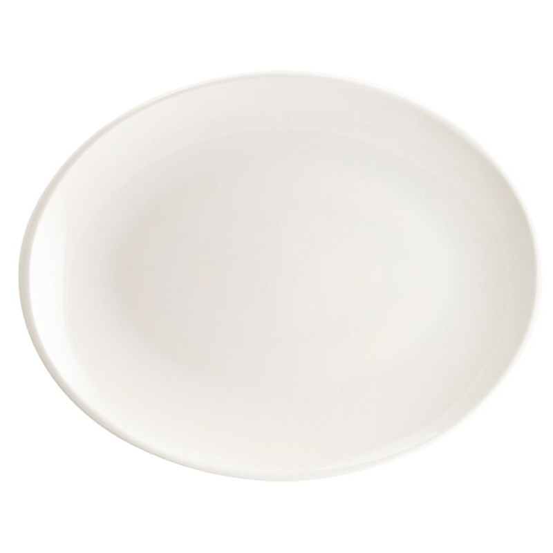 Moove 14.25″ x 11″ x h:1.25″ Oval Warm White Porcelain Platter
