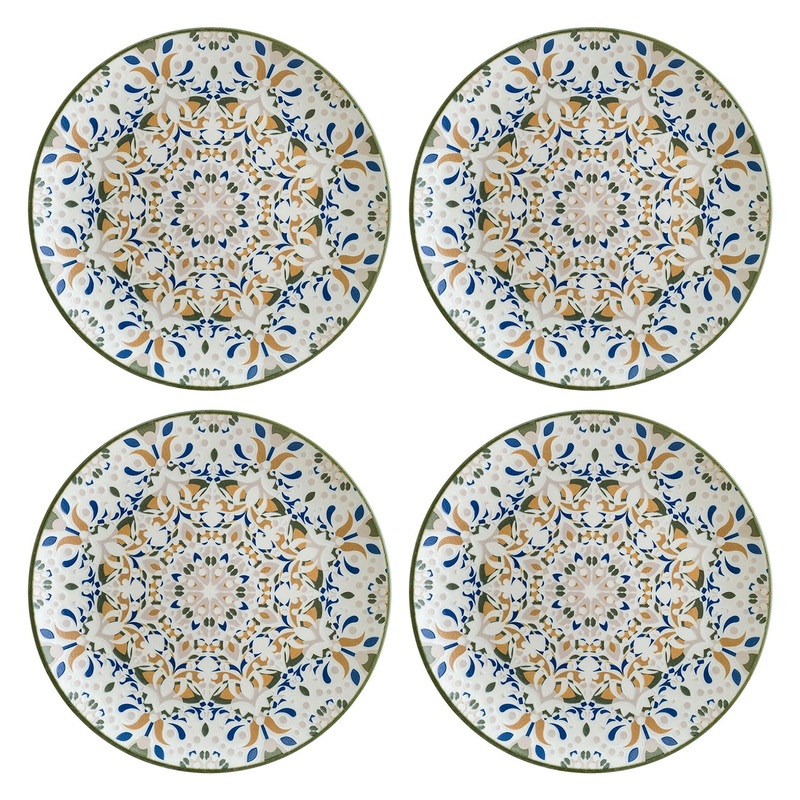 Tenango dia.12″ Round Decorated Porcelain Plate (Set of 4)