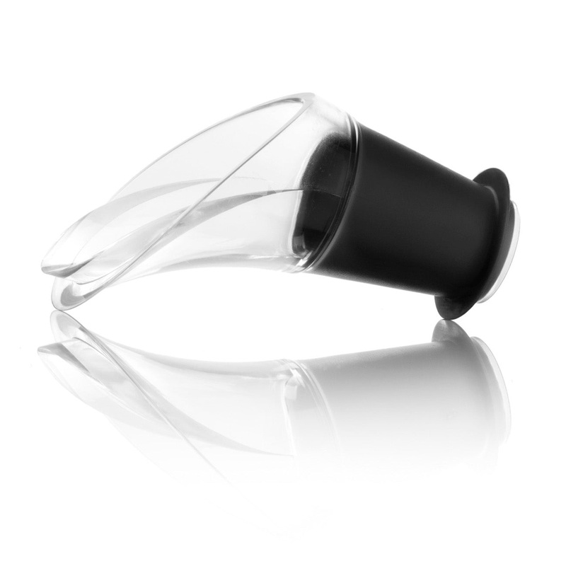 Vacu Vin Crystal Wine Server / Pourer Set of 2, Black