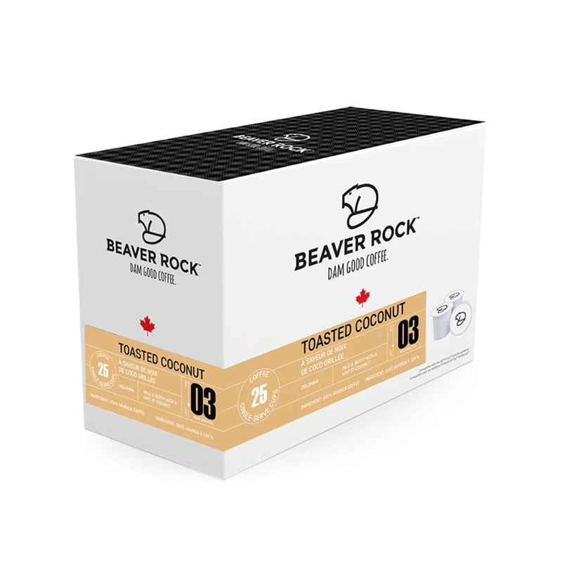 Beaver Rock Toasted Coconut Single-Serve Coffee Pods (Case of 100)