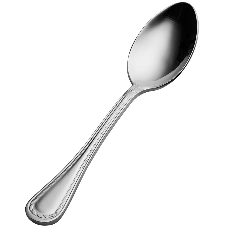 Bon Chef SBS403 Amore 7 1/4″ 18/0 Extra Heavy Weight Bonsteel Soup / Dessert Spoon – 12/Pack