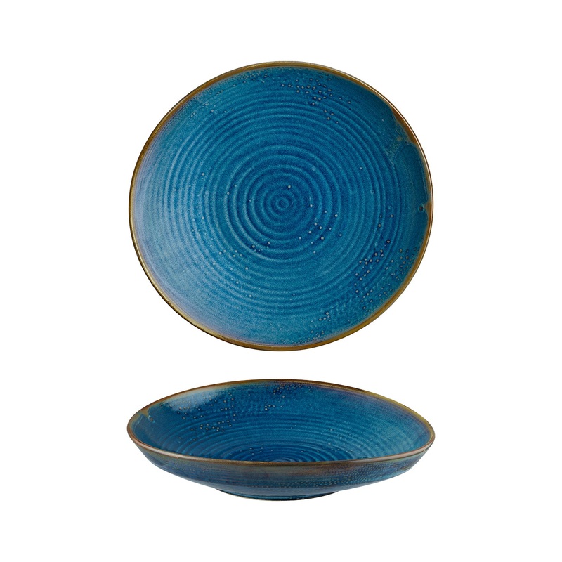 Sapphire dia.11.5″ h:2.5″ 55 oz. Round Blue Porcelain Bowl