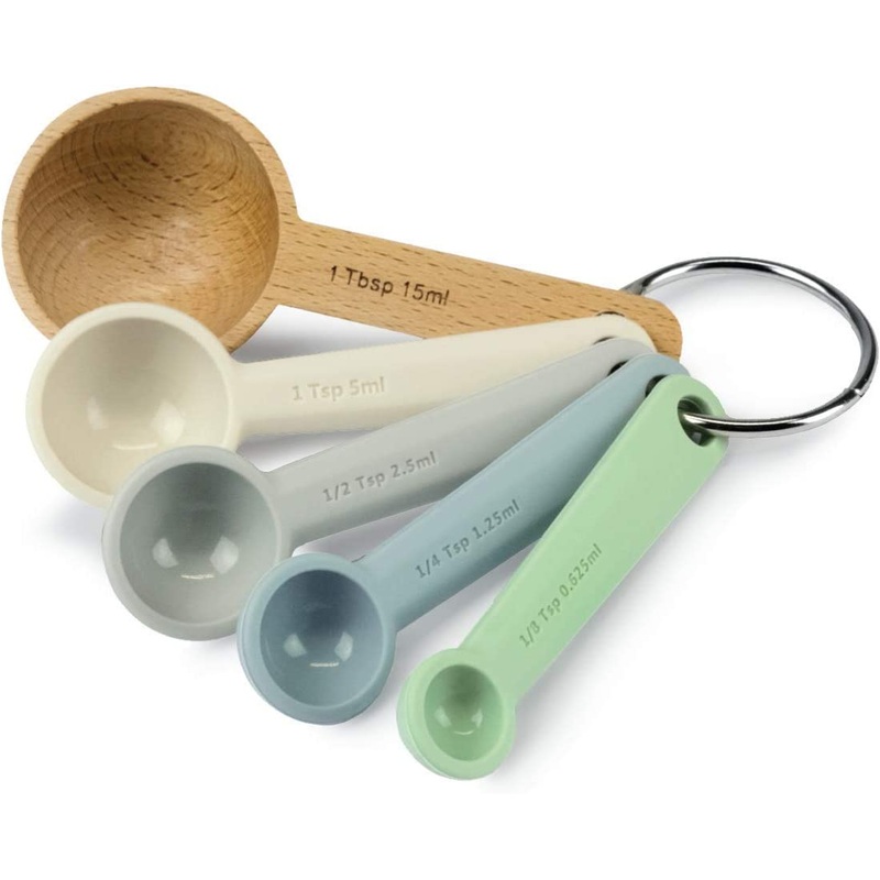 ZEAL Perfect Measure Silicone Measuring Spoons, Set of 5, Coastal Colors
