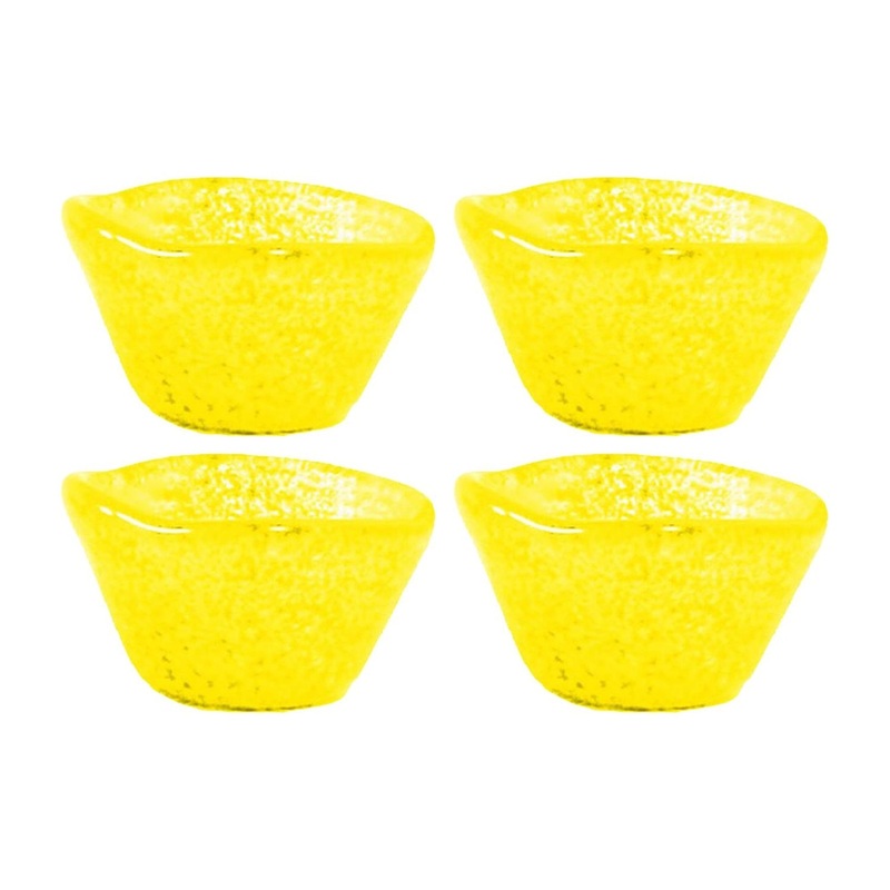 Glass Dinnerware dia.3.25″ h:2″ 4 oz. Round Yellow Glass Ramekin (Set of 4)