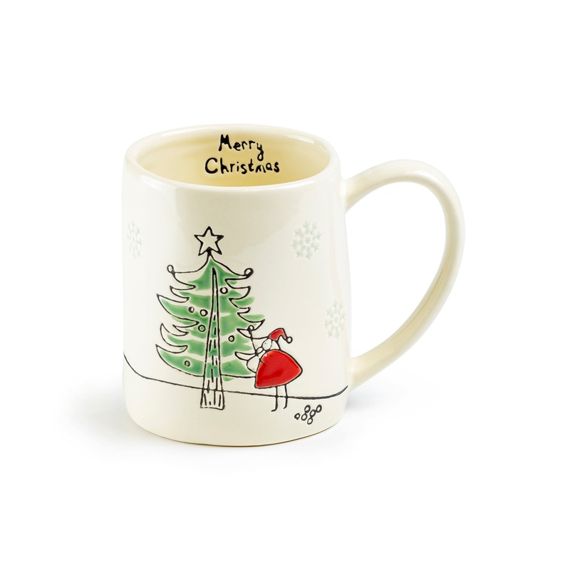 Santas Christmas Tree Organic Shape Mug