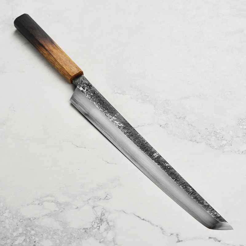 Takayuki x Itsuo Doi Homura Guren Aogami #2 Single Bevel 11.8″ Sakimaru-Yanagiba