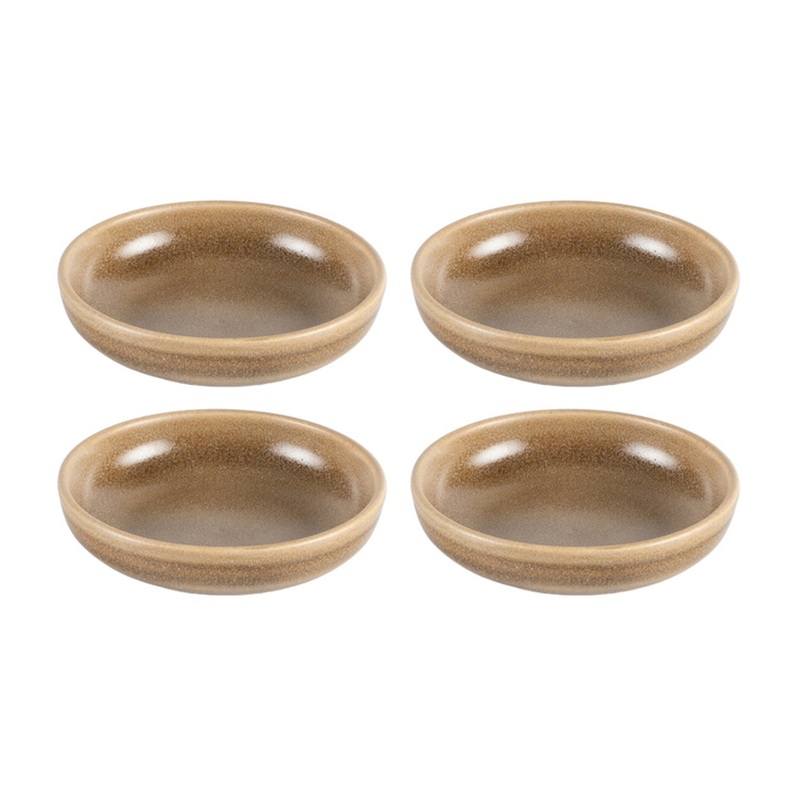 Terra Pott dia.4.25″ h:1″ 4 oz. Round Brown Porcelain Bowl (Set of 4)