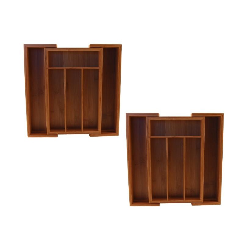 BergHOFF Bamboo 6-Slot Expanding Flatware Organizer, Set of Two