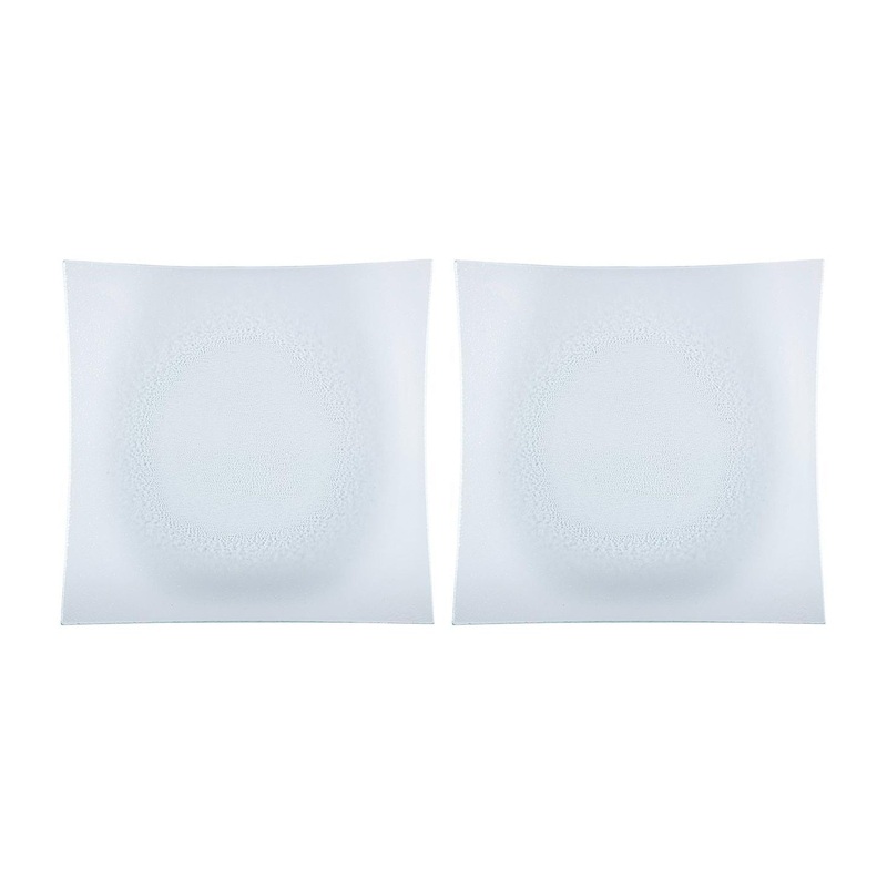 Glass Dinnerware 11.5″ x 11.5″ Square Clear Glass Plate (Set of 2)