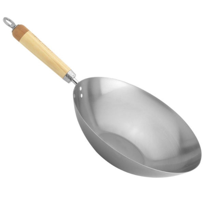 Helen Chen’s Asian Kitchen 12″ Carbon Steel Wok – Bamboo Handle