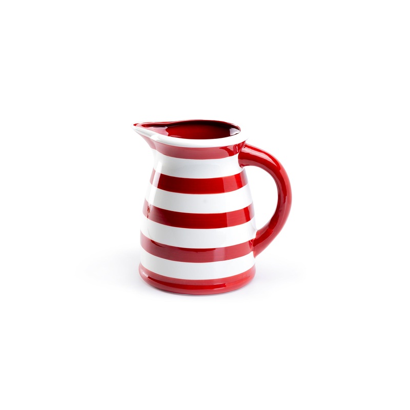 Red and White Stripe Large Pitcher