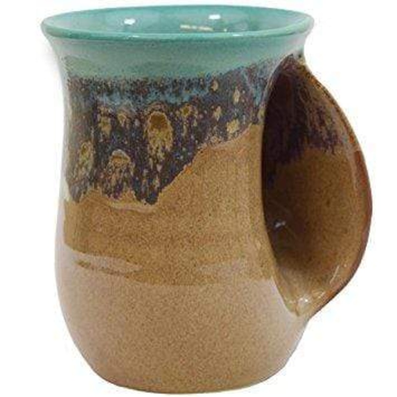 Clay In Motion 14 oz Island Oasis Right Handwarmer Mug