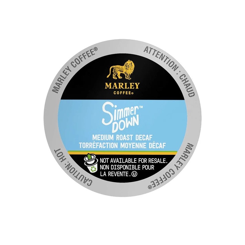 Marley Coffee Simmer Down Swiss Water Decaf Single Serve Coffee Pods (Box of 24)