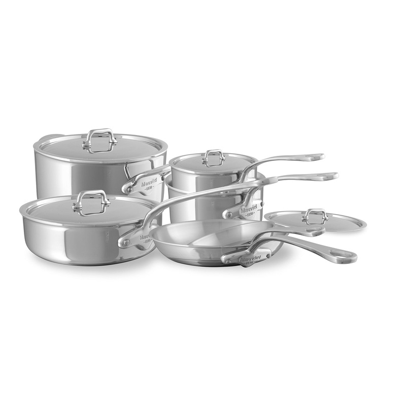 Mauviel M’URBAN 4 Tri-Ply 10-Piece Cookware Set With Cast Stainless Steel Handles