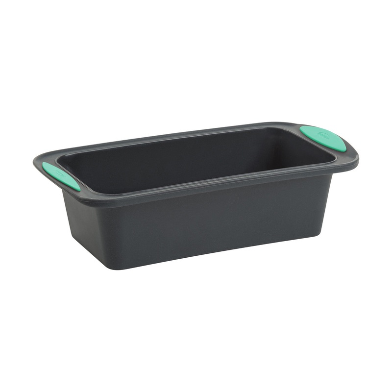 Trudeau Structure Silicone 8.5 x 4.5 Inch Loaf Pan, Grey/Mint
