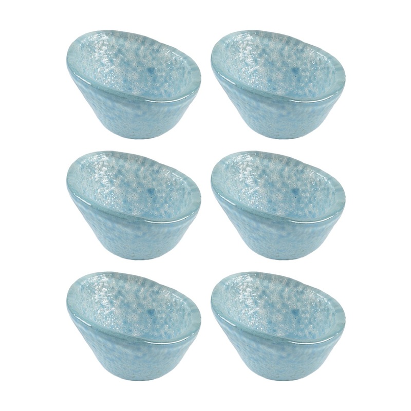 Glass Dinnerware dia.2.75″ h:1.5″ 2 oz. Round Blue Glass Ramekin (Set of 6)
