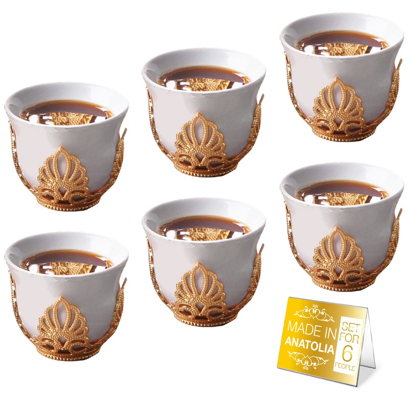 Mirra Coffee Cup Set of 6 with Holders, 1.8 oz