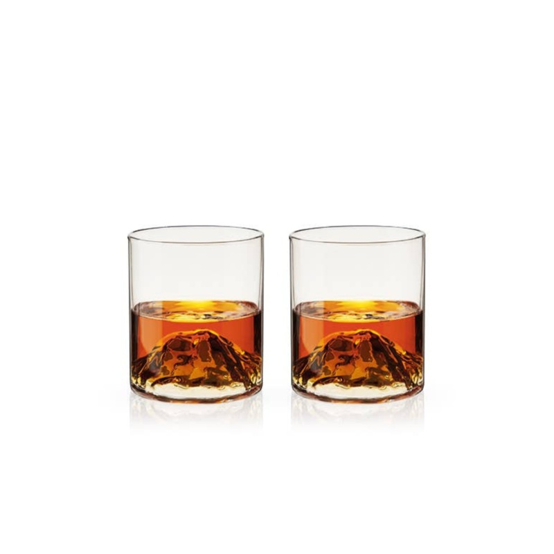 Mountain Themed Crystal Tumblers (Set of 2)