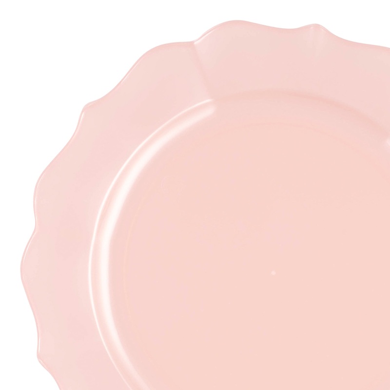 Pearl Pink Round Lotus Plastic Dinner Plates (10.25″)