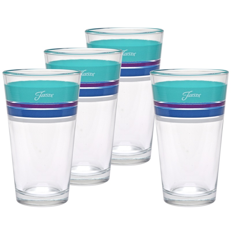 16 oz. Fiesta Edgeline Coastal Cooler Glass – Set of 4