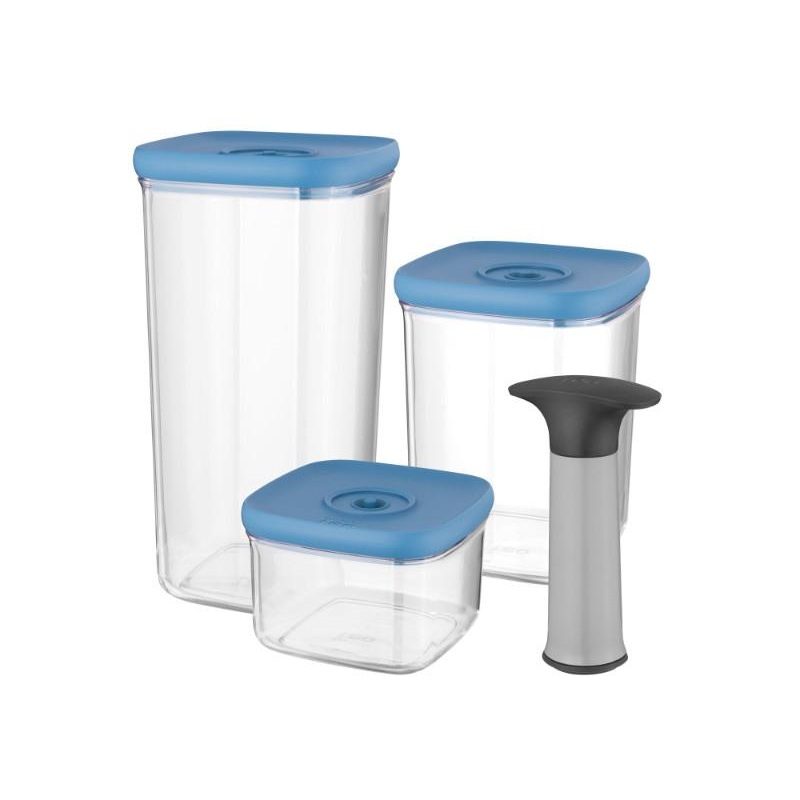 BergHOFF Leo 4Pc Vacuum Food Container Set, Blue