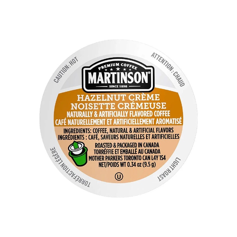 Martinson Coffee Hazelnut Crme Single Serve Pods (Case of 96)