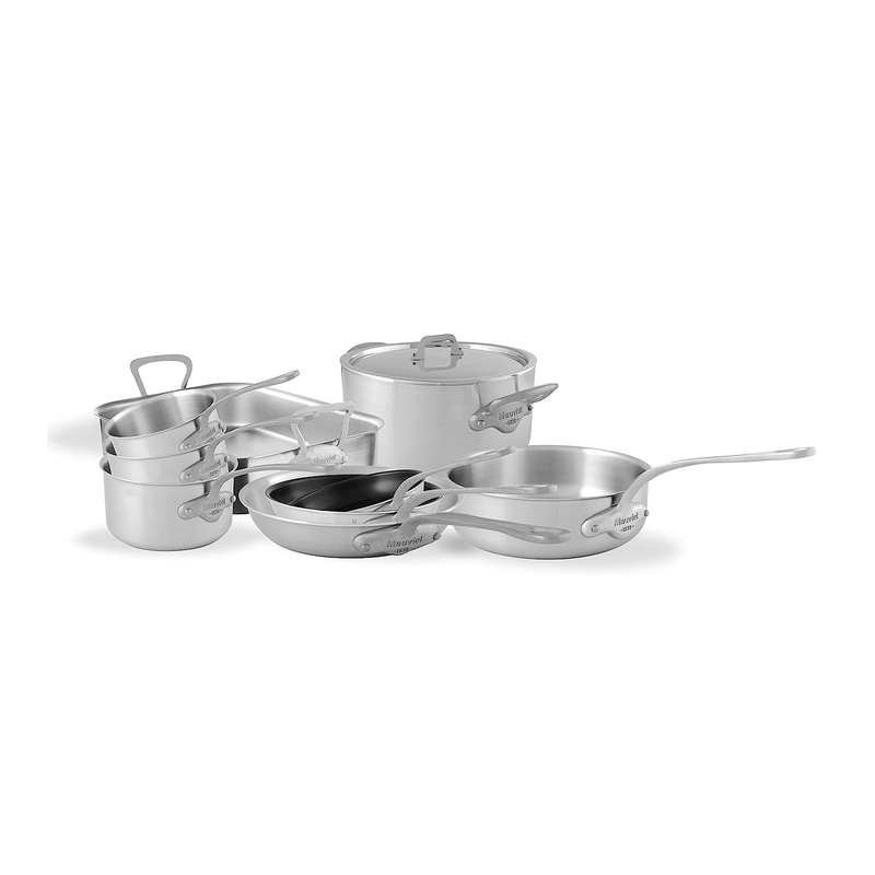 Mauviel M’URBAN 3 SB 10-Piece Cookware Set With Brushed Stainless Steel Handles