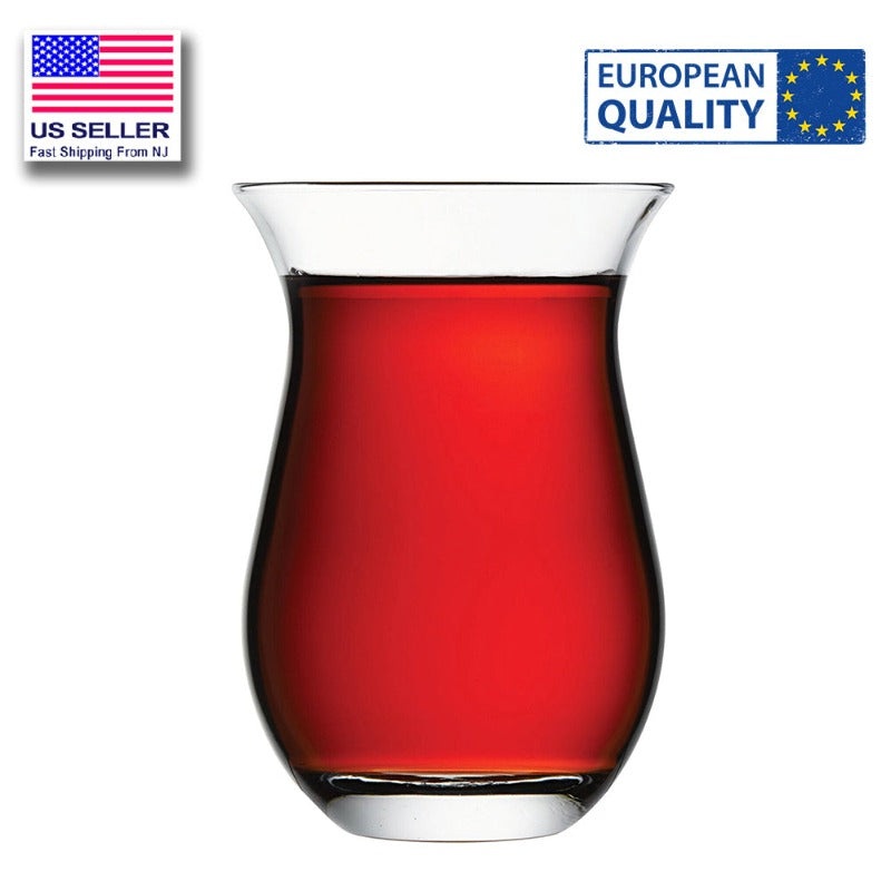 Pasabahce Galata Clear Turkish Tea Glass Set, 6 Pcs, 5.9 Oz (175 cc)