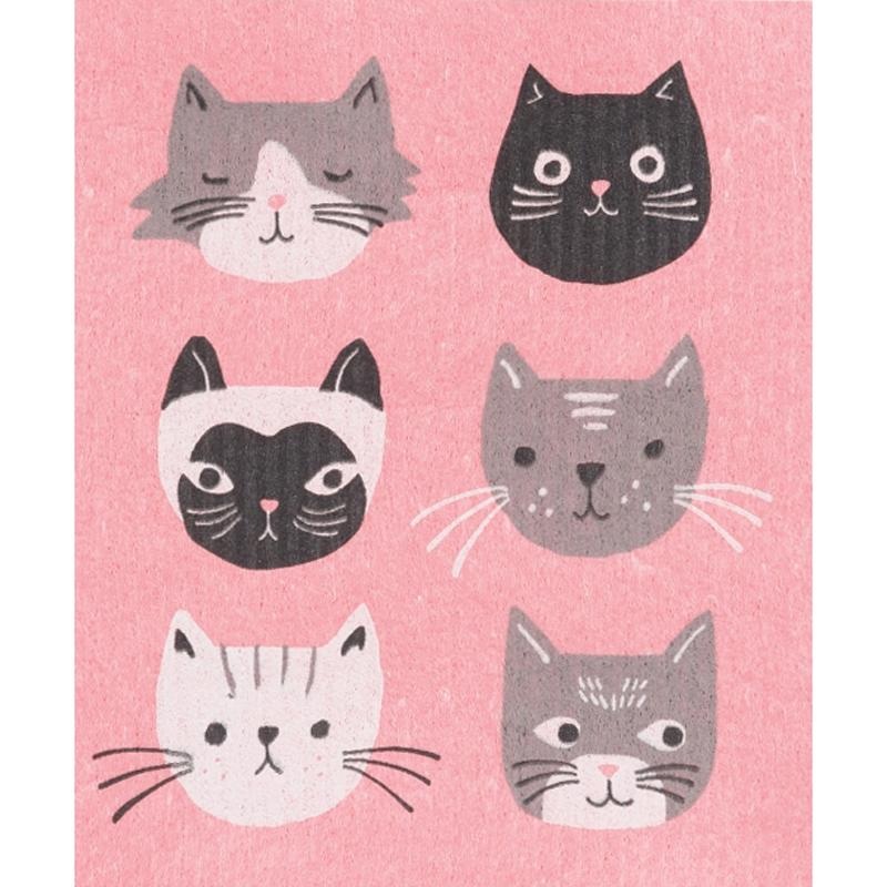 Swedish Dish Cloth 8×6.5in Cats Meow