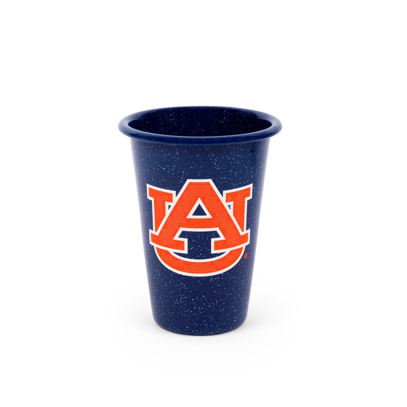 Auburn Enamelware 14 oz Tumblers, Navy Speckle, Set of 2