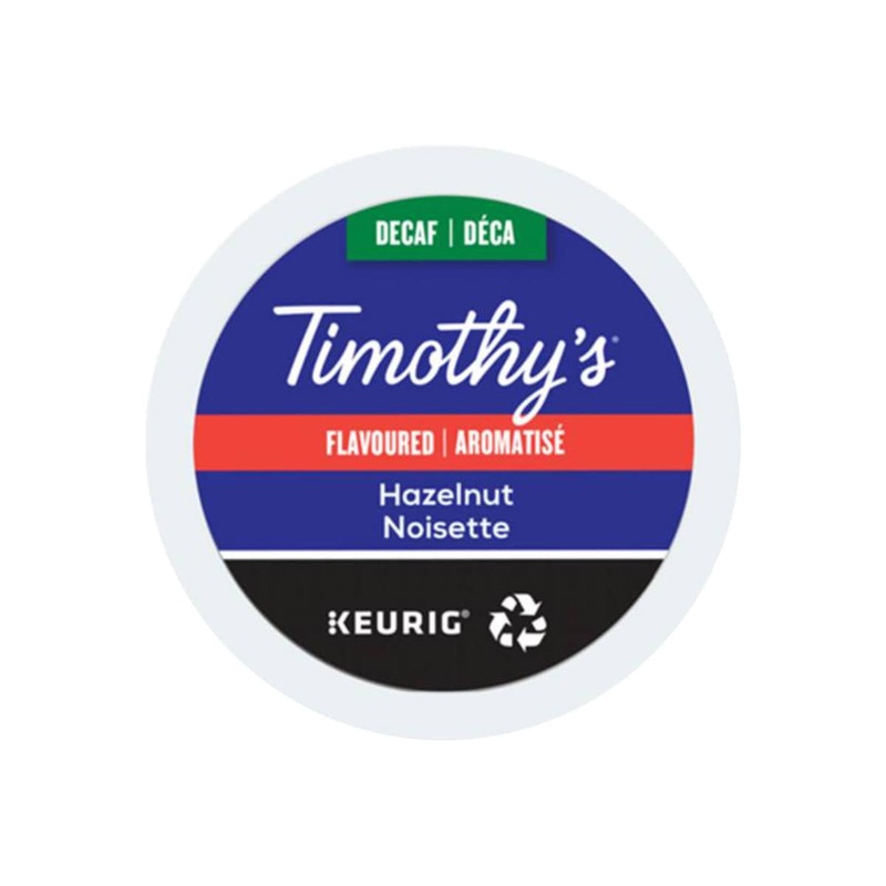 Timothy’s Decaffeinated Hazelnut K-Cup Recyclable Pods (Box of 24)