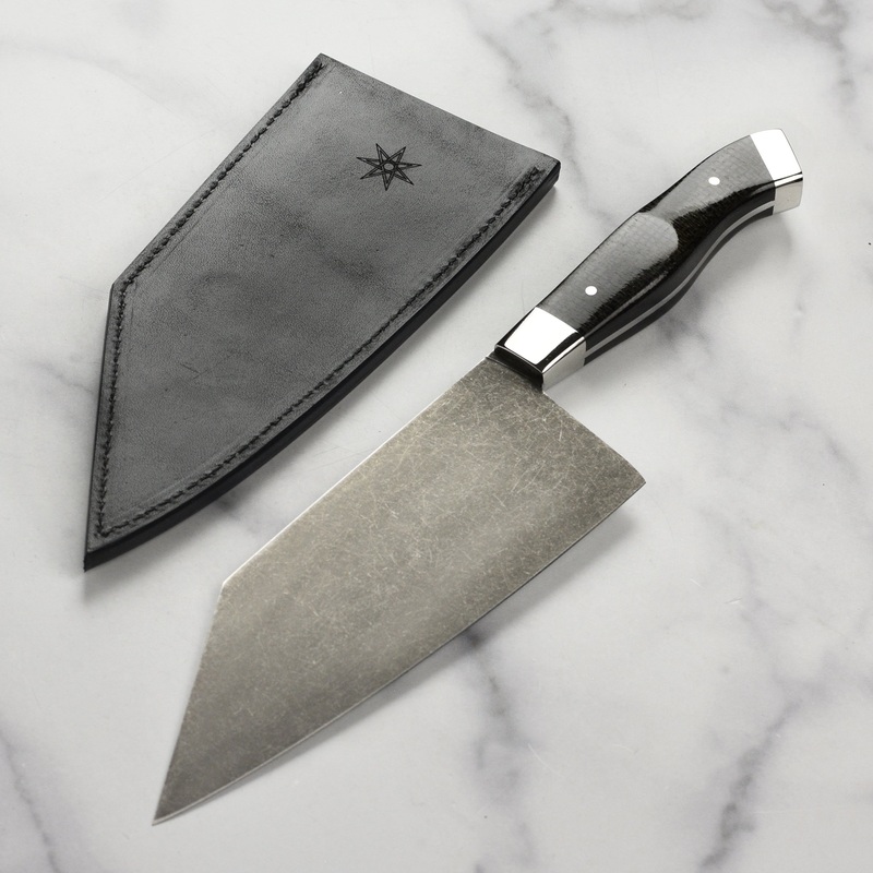 Town Cutler Carbon Pommel 7.5″ Chopper with Leather Sheath
