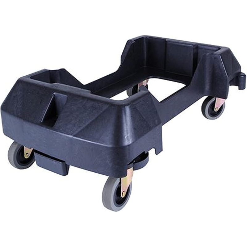 24-2/5″ x 15-3/4″ x 8-1/4″ Black Trainable Slim Trash Can Dolly with Rubber Wheels – Slim Container Trash Can with Wheels Easy Transport Maneuverability of 16/23 Gallon