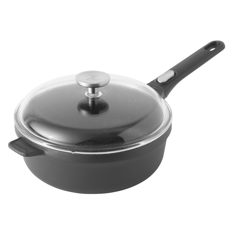BergHOFF GEM 10″ Non-stick Covered Saute Pan 3.4Qt., Black