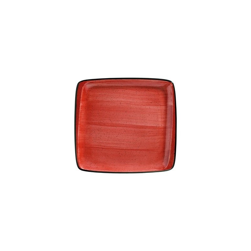 Passion 8.5″ x 8″ Square Red Porcelain Plate (Set of 2)