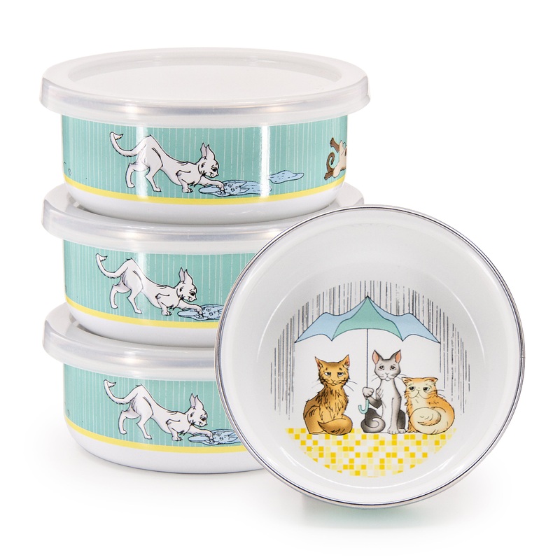 Raining Cats And Dogs Child Bowls – Set of 4