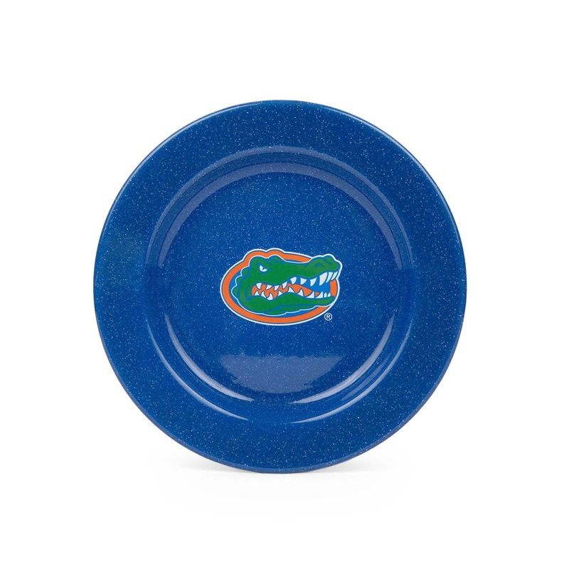 U of Florida Enamelware Dinner Plates, Medium Blue Speckle, Set of 4