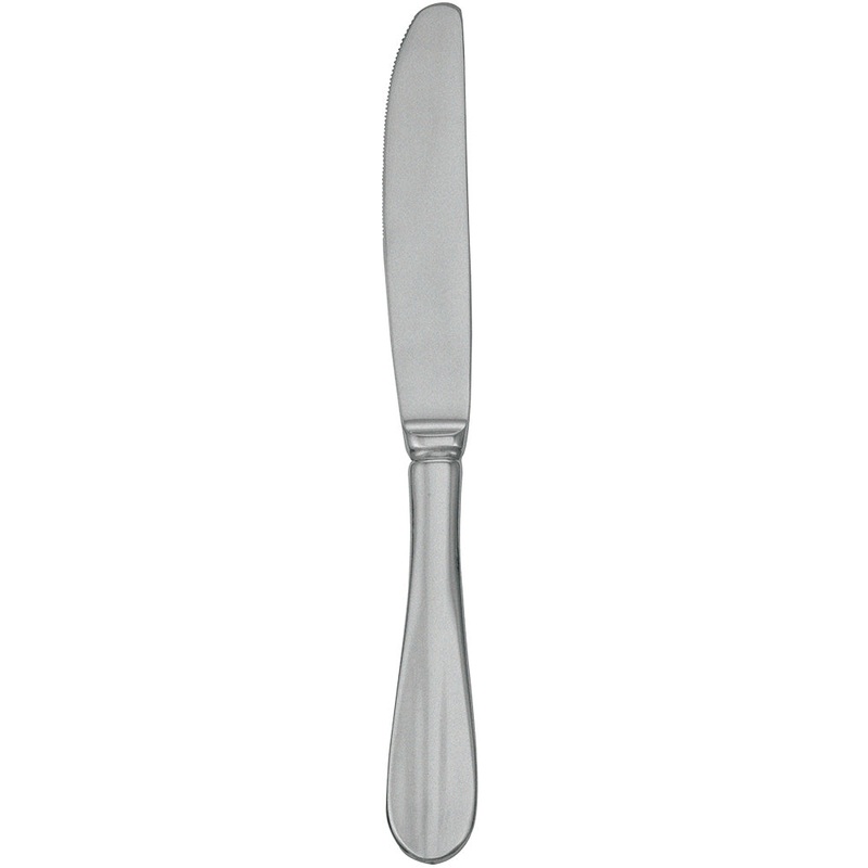 Walco 9445FS Lancer 8 13/16″ 18/10 Fieldstone Finish Stainless Steel Extra Heavy Weight Dinner Knife – 12/Pack