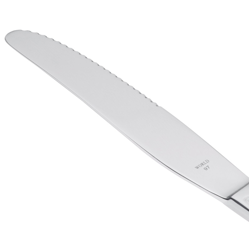 World Tableware 239 5502 Antique 9 1/2″ 18/0 Stainless Steel Heavy Weight Fluted Solid Handle Dinner Knife – 12/Pack