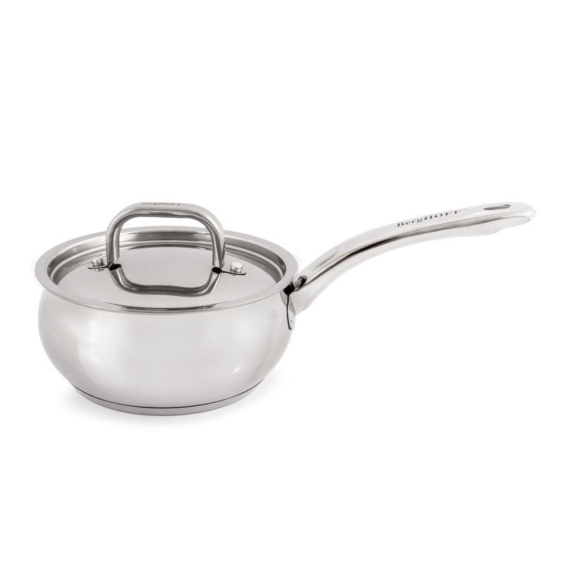BergHOFF Belly Shape 18/10 Stainless Steel 6.25″ Sauce Pan with SS Lid, 1.5qt.